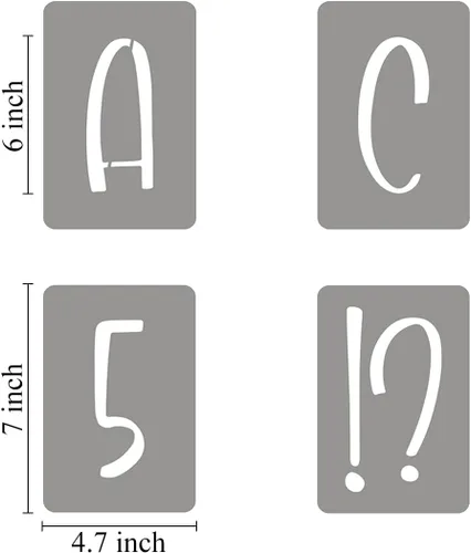 Miniatura 6 de Plantillas de letras del alfabeto de 6 pulgadas para pintar, paquete de 42 plantillas de letras y números con letreros para pintar sobre madera