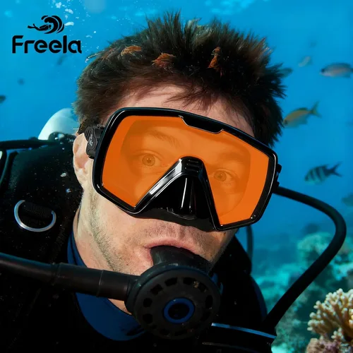 Miniatura 6 de Freela Gafas de natación para adultos con cubierta para la nariz, vidrio templado, antivaho impermeable, 180°, visión amplia transparente