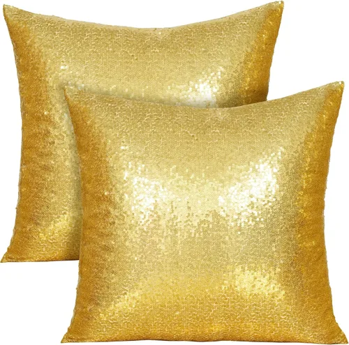 Miniatura 26 de Poise3EHome Fundas de almohada decorativas de 18 x 18 pulgadas, color rosa fucsia con lentejuelas, para sofá, cama, sala de estar, Navidad