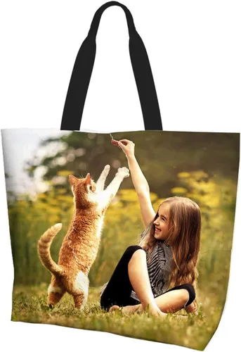 Bolsa de mano personalizada, diseña tu propio texto/foto/logotipo impreso, bolso de hombro personalizado de gran capacidad para hombres/mujeres