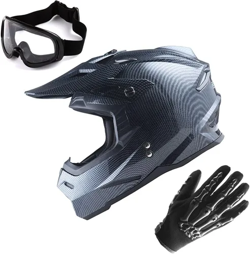 Miniatura 19 de 1Storm - Casco de motocross para adultos, BMX, MX, ATV, Dirt Bike, motocicleta cuádruple de cuatro ruedas, estilo de carreras, HF801 Sonic Blue
