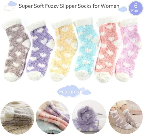 Miniatura 7 de Plush Slipper Socks Women - Colorful Warm Fuzzy