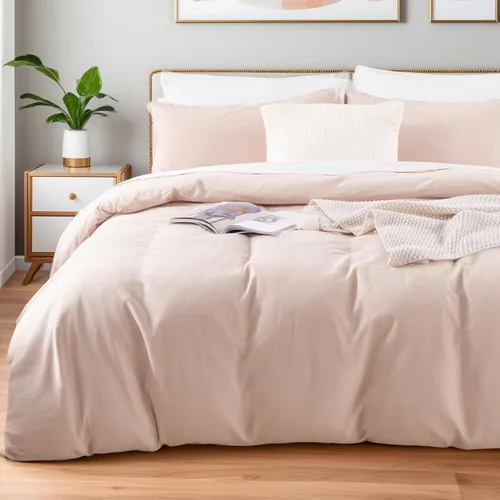 Miniatura 20 de NEXHOME PRO Funda de edredón de algodón para niños, tamaño twin, aspecto de lino, blanco, orgánico, natural, 100% algodón lavado, juego de ropa