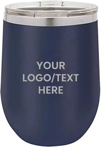 Miniatura 12 de Vaso personalizado de 12 onzas, vino sin tallo con tapa, tu logotipo grabado en Estados Unidos, tazas personalizadas de acero inoxidable
