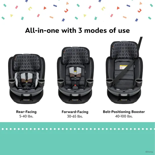 Miniatura 3 de Disney Baby Turn and Go - Asiento convertible todo en uno giratorio de 360 grados, diseño vintage de Mickey Mouse