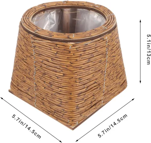 Miniatura 5 de OSALADI Cesta tejida de ratán para plantas, cesta de almacenamiento decorativa duradera hecha a mano