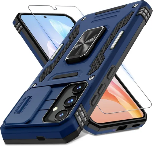 Miniatura 8 de DEERLAMN Funda para Samsung Galaxy A14 5G con Cubierta Deslizante para Cámara + Protector de Pantalla (2 Paquetes), Soporte de Anillo Giratorio