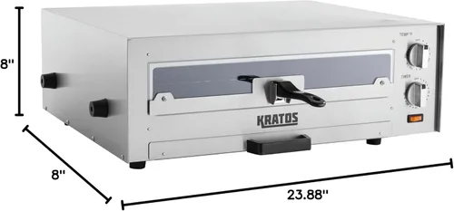 Miniatura 7 de Kratos 29M-037 16" Horno de pizza eléctrico comercial para encimera, 120V, 1700 vatios, horno de pizza de acero inoxidable con puerta de vidrio