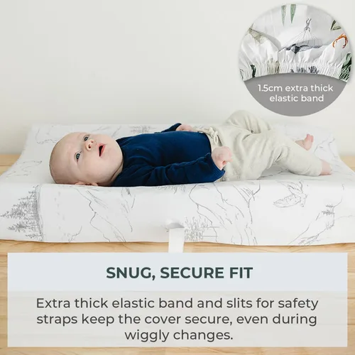 Miniatura 4 de Pobibaby Paquete de 2 fundas para cambiadores para niños, funda de mezcla de algodón de alta calidad, suaves y transpirables, sábanas para toallas
