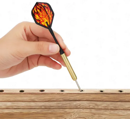 Miniatura 3 de Kathfly Juego de 5 soportes para dardos de montaje en pared, incluye 1 soporte de dardos de madera, 2 marcadores de línea de tiro y 2 ganchos