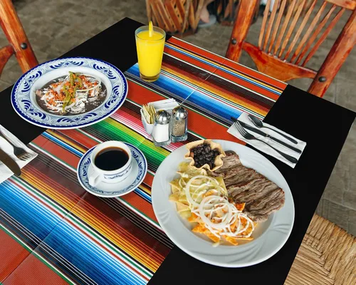 Miniatura 7 de Oudain Mantel de plástico para fiesta, 3 piezas, 108 x 54 pulgadas, desechables, impermeables, mexicanos, a rayas, para noche de tacos, festivales