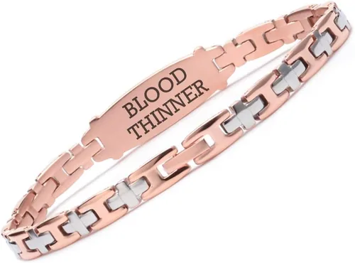 Miniatura 85 de LinnaLove Lady Medical Alert - Pulseras médicas de acero inoxidable para mujer, 7.5 pulgadas
