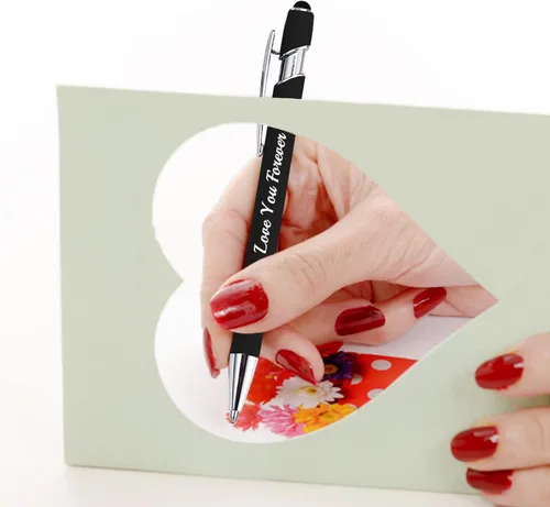 Miniatura 6 de Bolígrafos personalizados a granel, 10 bolígrafos personalizados con nombre, mensaje de texto, bolígrafo grabado personalizado con punta de lápiz