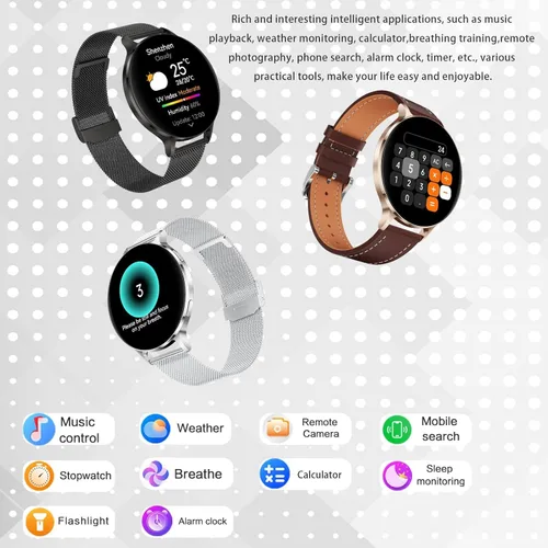 Miniatura 8 de Relojes inteligentes ultrafinos para hombre (llamada/3 bandas/todo metal), AMOLED extragrande de 1.75 pulgadas, rastreador de actividad ultra