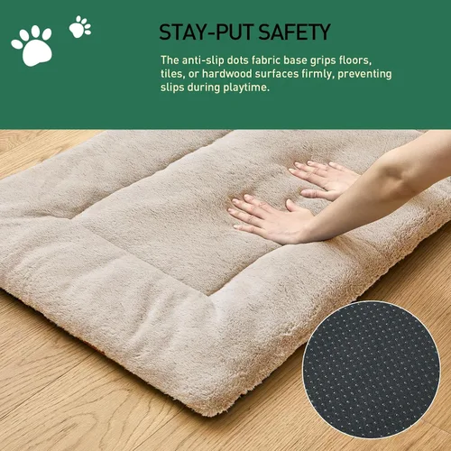Miniatura 8 de Tapete de cama lavable para perros medianos y medianos, comodidad para todas las estaciones con franela ultrasuave y soporte resistente