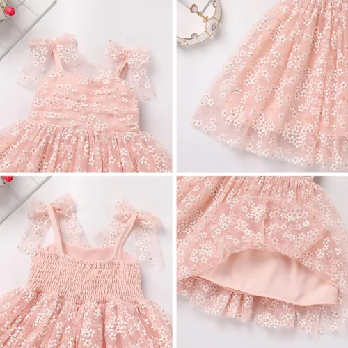 Miniatura 6 de Vestido tutú de verano para niñas pequeñas, sin espalda, vestido de princesa para fiesta de cumpleaños, lentejuelas con volantes, tul con lazo