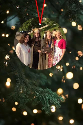Miniatura 2 de Adorno de Navidad con foto personalizada, adorno de Navidad de recuerdo de cristal de 3 pulgadas con tu foto y texto opcional (foto completa)
