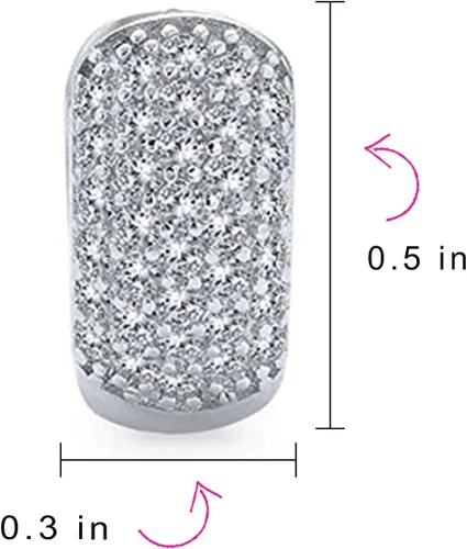 Miniatura 4 de 5 filas pavimentan circonitas cúbicas anchas para mujer, plata de ley 925 chapada en oro rosa