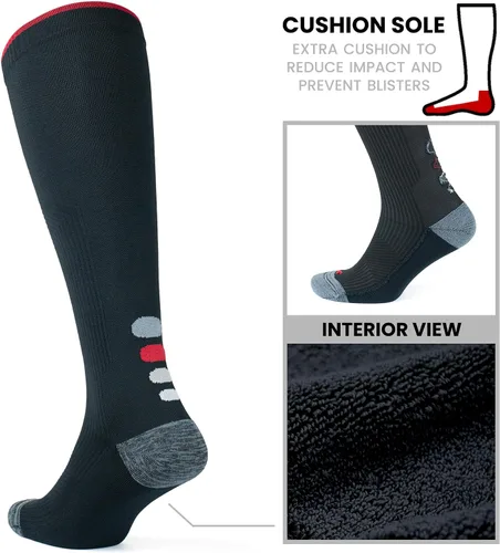 Miniatura 7 de GoWith Compression Socks for Men & Women, Cushioned 20-30 mmHg Graduated Compression Running Socks, Athletic Knee High Socks