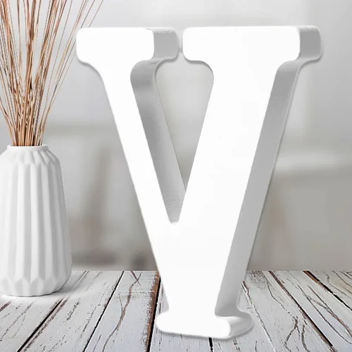 Miniatura 22 de AOCEAN Letras de madera blanca de 6 pulgadas, letras de madera sin terminar para decoración de pared, letras de pie, rebanadas, decoración