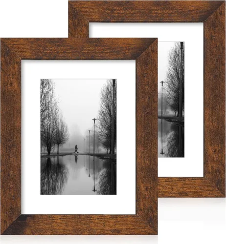 Miniatura 93 de iRahmen - Juego de 2 marcos de fotos de 4 x 6, marco de madera negro con cristal de alta definición, para mostrar fotografías de 3.5 x 5