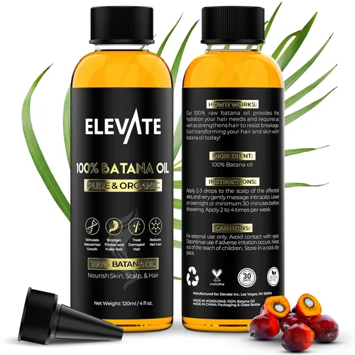 Elevate Aceite de batana para el crecimiento del cabello | Aceite orgánico crudo 100% puro y natural de Honduras | Suero prensado en frío y sin