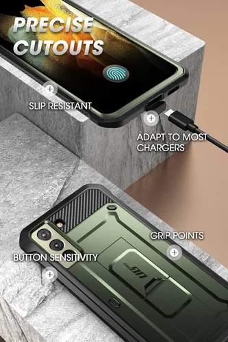 Miniatura 7 de SUPCASE Funda para Samsung Galaxy S21 FE con soporte y clip para el cinturón (Unicorn Beetle Pro), [protector de pantalla integrado]