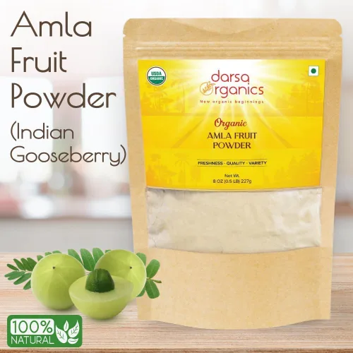 Miniatura 3 de Darsa Organics Amla Powder de India 8oz – Polvo vegetal de grosella espinosa india rico en vitamina C y antioxidantes, perfecto para té de hierbas