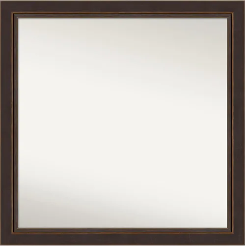 Miniatura 284 de Amanti Art Espejo de baño de bronce para sobre el fregadero, 24 x 24 pulgadas, espejo cuadrado de bronce Lara para tocador, marco de madera