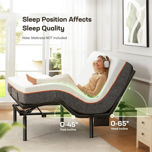 Miniatura 2 de Marsail MS01 - Marco de base de cama ajustable tamaño Queen, 4 puertos USB A y C, base de cama ajustable con luz nocturna debajo de la cama, montaje