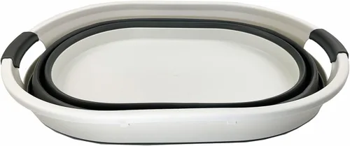 Miniatura 4 de SAMMART Cesta plegable de plástico para lavandería de 39L (10.3 galones), tina de lavado plegable, fácil almacenamiento y ahorro desplegable