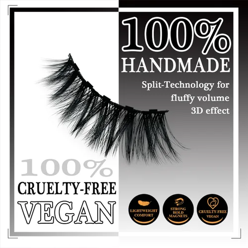 Miniatura 2 de Pestañas magnéticas de aspecto natural, pestañas magnéticas de ojo de gato medio/con delineador de ojos, sin crueldad animal y veganas, pestañas