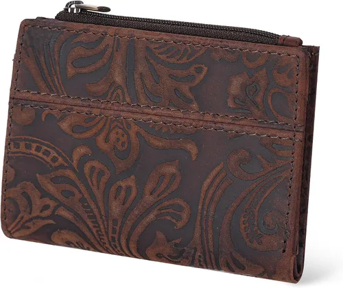Miniatura 14 de Billetera Oak Leathers para mujer de piel de grano completo - Pequeña con protección RFID, monedero para monedas, tarjetero de crédito y DNI