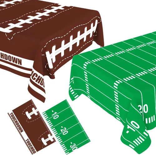 Miniatura 9 de Paquete de 2 decoraciones desechables para fiestas de fútbol, cumpleaños, manteles de plástico para fiestas temáticas de fútbol