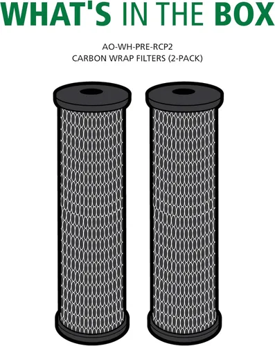 Miniatura 3 de AO Smith 2.5"x10" 5 micras cartucho de reemplazo de filtro de agua con envoltura de carbón para sedimentos - paquete de 2 - para sistemas
