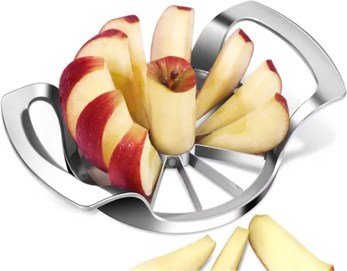 LIIGEMI Cortador de manzana, descorazonador de manzana extra grande de 12 cuchillas, cortador y divisor de acero inoxidable resistente, fácil de