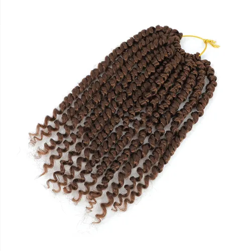 Miniatura 7 de Cabello Passion Twist de 10 pulgadas, 8 paquetes, cabello de ganchillo Passion Twist pretrenzado para mujeres negras, cabello rizado de ganchillo 30#