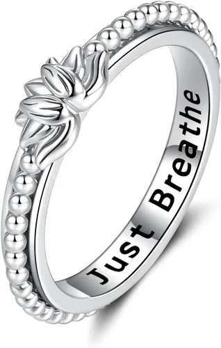 Miniatura 9 de Step Forward Anillo Fidget de Plata de Ley 925 con Spinner para Ansiedad para Mujeres - Regalos de Joyería para Aliviar la Preocupación