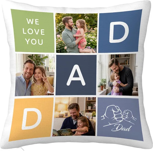 Miniatura 36 de Easycosy Almohada personalizada con texto de imagen, funda de almohada con foto, regalos personalizados para parejas, funda de cojín con foto, 4