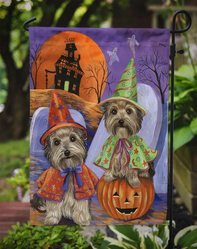 Miniatura 259 de Caroline's Treasures PPP3090GF - Bandera decorativa para jardín de bulldog inglés y otoño, para exteriores, patio, flores, tamaño de jardín