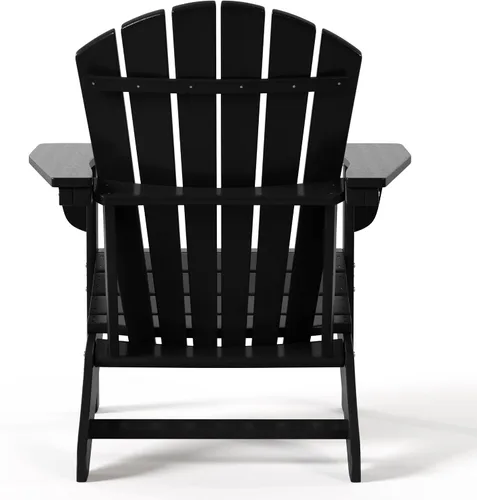 Miniatura 6 de WestinTrends Dylan - Silla Adirondack para exteriores con otomana, juego de 2 piezas, color negro