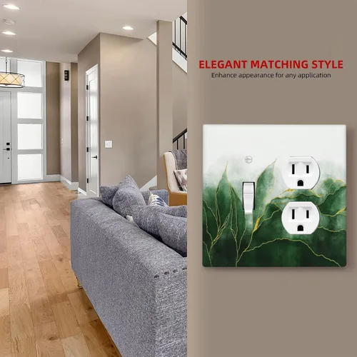 Miniatura 1140 de Placa Decorativa de Pared de Granja Rústica con Cuerno de Madera para Puerta de Granero 1 Banda Duplex Cubiertas de Toma Eléctrica Soltera