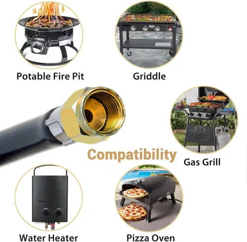 Miniatura 5 de Manguera Universal de Propano con Regulador, Regulador de Parrilla de Gas y Piezas de Repuesto de Manguera para Parrilla de Gas Weber, Parrillas