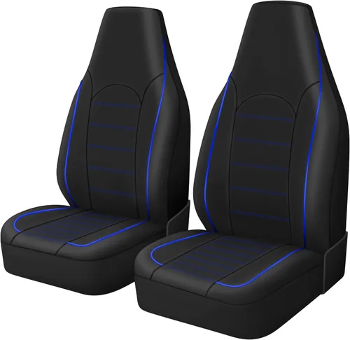 Miniatura 2 de TOYOUN fundas de asiento delantero de cuero sintético universales para automóvil, se adaptan a la mayoría de los autos, camiones, vehículos