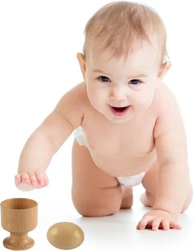 Miniatura 4 de JE JOUE Montessori Materials Huevo de madera con taza para juguete infantil