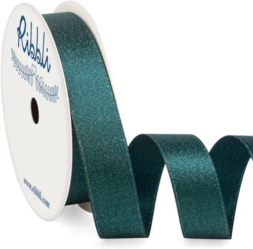 Miniatura 16 de Ribbli Cinta negra de doble cara, purpurina de lujo, 3/8 pulgadas x 10 yardas, cinta de boda para manualidades, envoltura de regalos y decoración