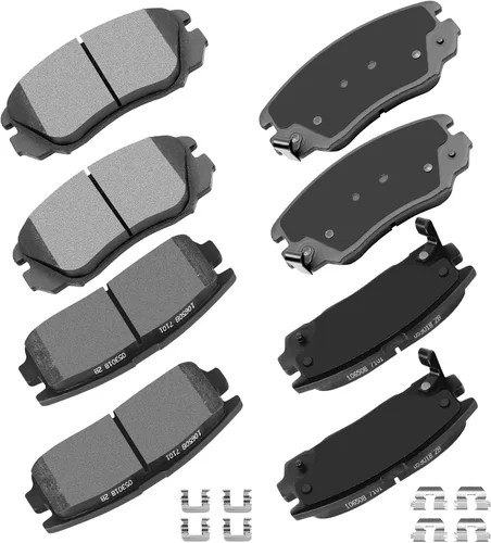 Miniatura 24 de Cciyu D627 Kit de 4 piezas de pastillas de freno cerámicas traseras 1994-2004 para Ford Mustang