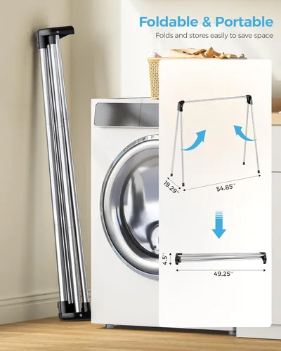 Miniatura 5 de APEXCHASER Tendedero plegable de acero inoxidable, plegable, colgador de ropa para suéter, ropa de bebé, toalla para interiores y exteriores