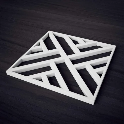 Miniatura 4 de Ekena Millwork Paneles de pared decorativos Killeen extra pequeños de 7 3/8 pulgadas de ancho x 7 3/8 pulgadas de alto x 3/8 pulgadas de alto, PVC