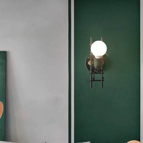 Miniatura 6 de Mengjay Humanoid - Lámpara de pared creativa para interiores, lámpara de pared moderna Art Deco Hierro E26 Base para dormitorio, habitación
